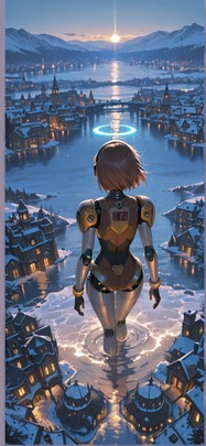 Lagoon Brown Afternoon City Winter Machine mobile wallpaper / スマホ壁紙