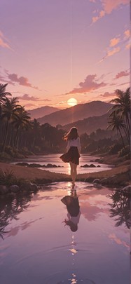 Lagoon Brown Afternoon Nature Spring mobile wallpaper / スマホ壁紙