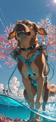 Lagoon Brown Afternoon Sky Summer Animal Machine mobile wallpaper / スマホ壁紙