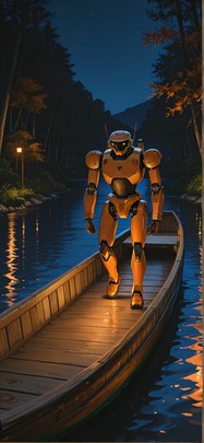 Lagoon Orange Night Nature Summer Machine mobile wallpaper / スマホ壁紙