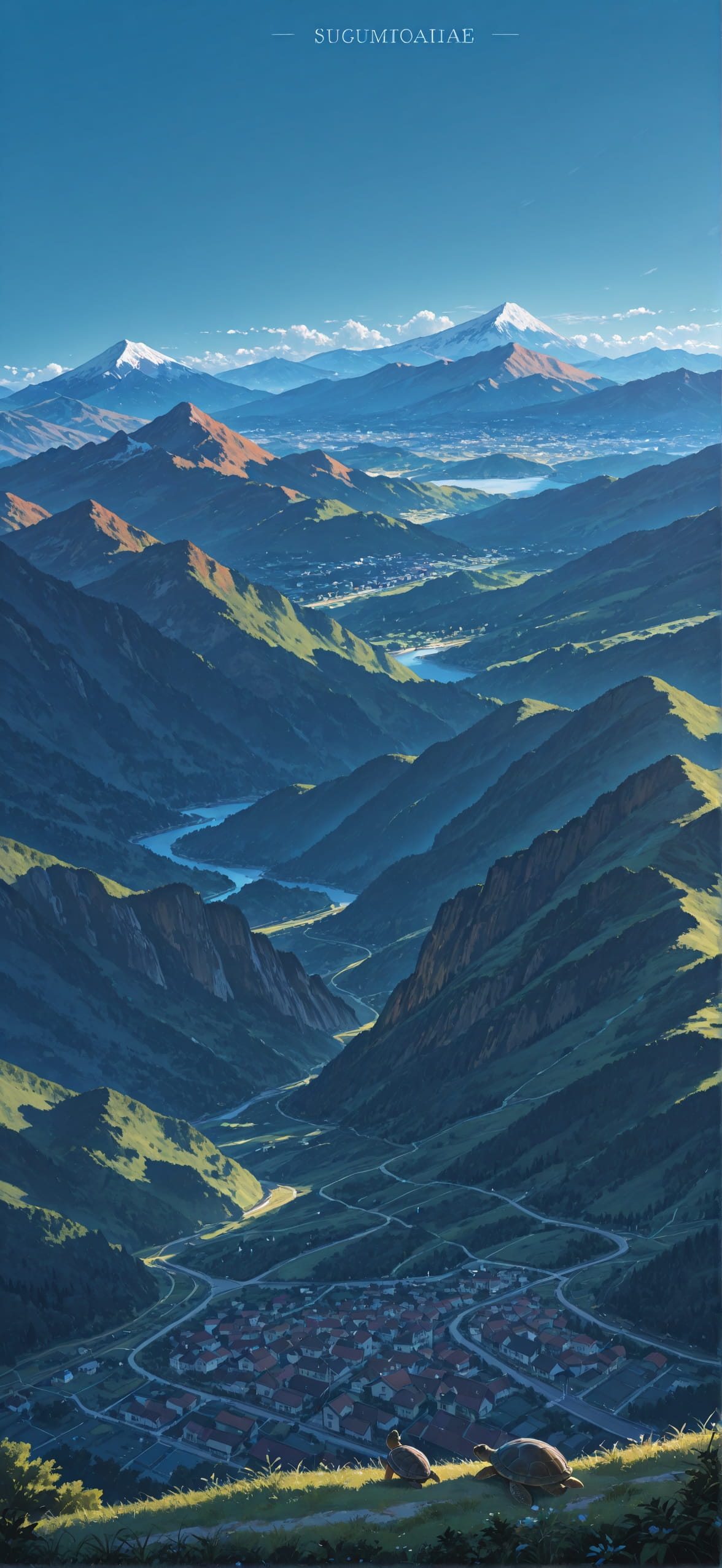 Localflavor Blue Afternoon Mountain Summer Animal mobile wallpaper / スマホ壁紙