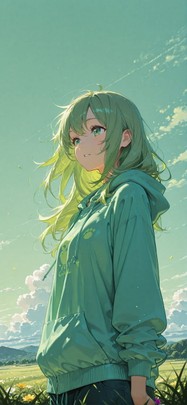 Localflavor Green Afternoon Sky Spring mobile wallpaper / スマホ壁紙