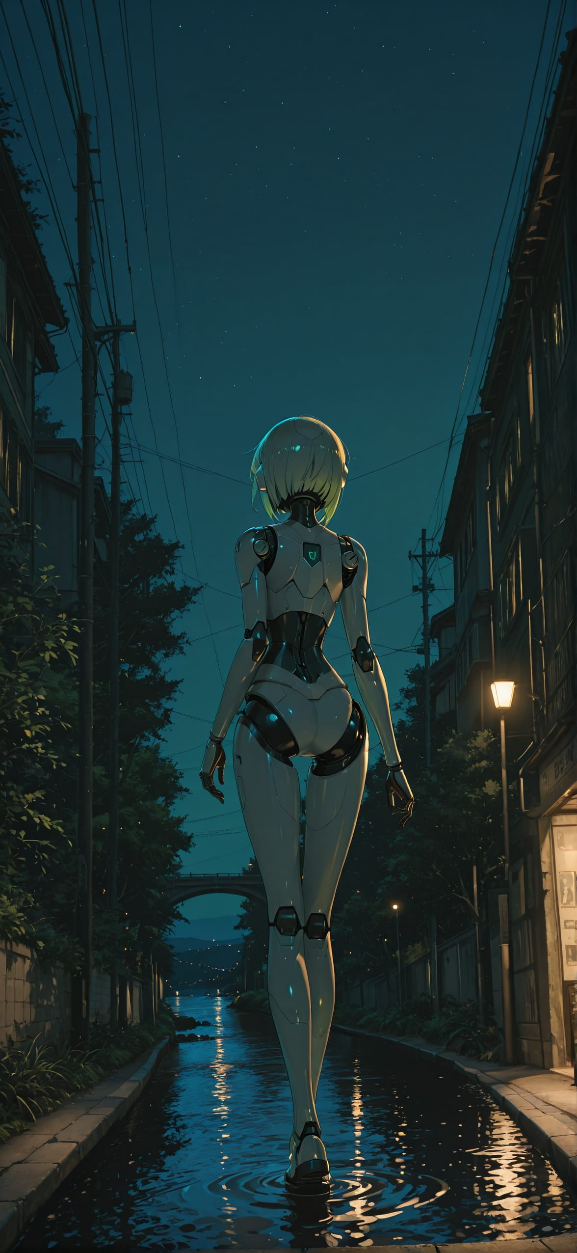 Localflavor Green Night Sea Spring Machine mobile wallpaper / スマホ壁紙