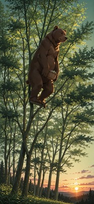 Localflavor Green Sunset Nature Summer Animal mobile wallpaper / スマホ壁紙