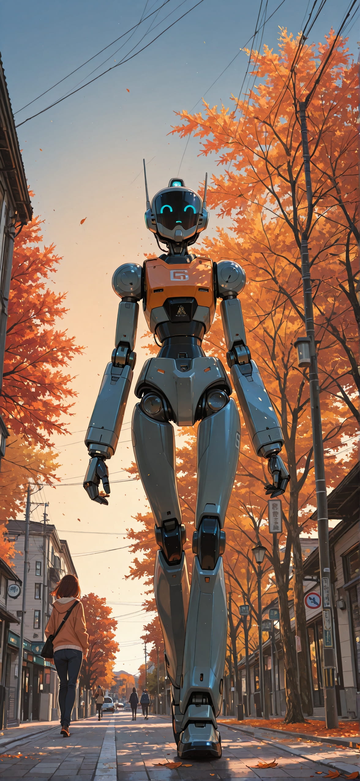 Localflavor Orange Afternoon Sky Autumn Machine mobile wallpaper / スマホ壁紙