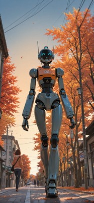 Localflavor Orange Afternoon Sky Autumn Machine mobile wallpaper / スマホ壁紙