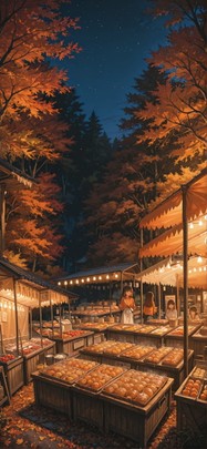 Localflavor Orange Night Nature Autumn mobile wallpaper / スマホ壁紙