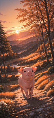 Localflavor Orange Sunset Nature Spring Animal mobile wallpaper / スマホ壁紙