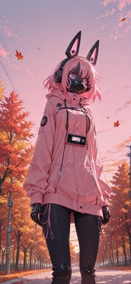 Localflavor Pink Afternoon Sky Autumn Machine mobile wallpaper / スマホ壁紙
