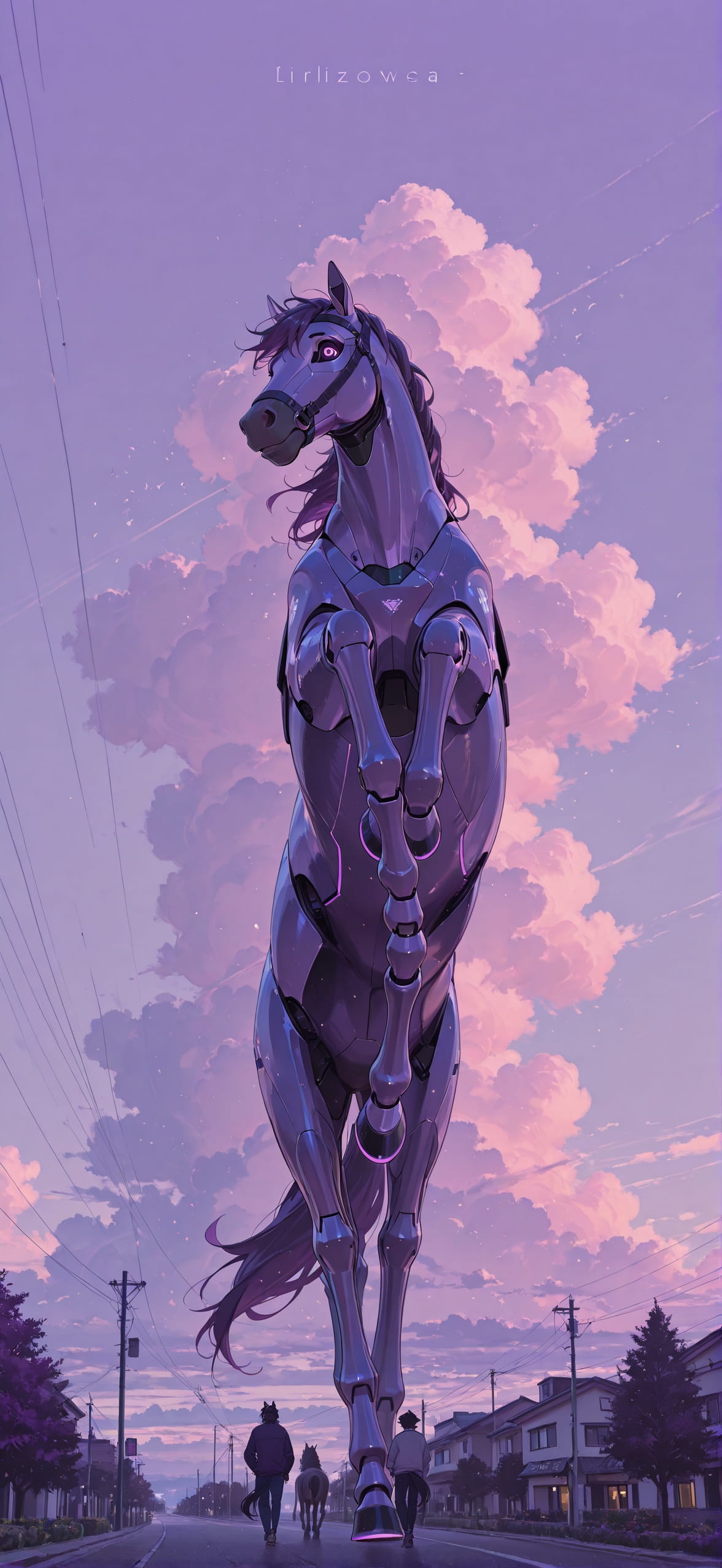 Localflavor Purple Afternoon Sky Spring Animal Machine mobile wallpaper / スマホ壁紙