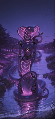 Localflavor Purple Night Sea Summer Animal Machine mobile wallpaper / スマホ壁紙