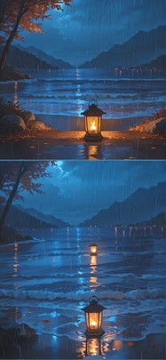 Monsoon Blue Night Sea Autumn mobile wallpaper / スマホ壁紙