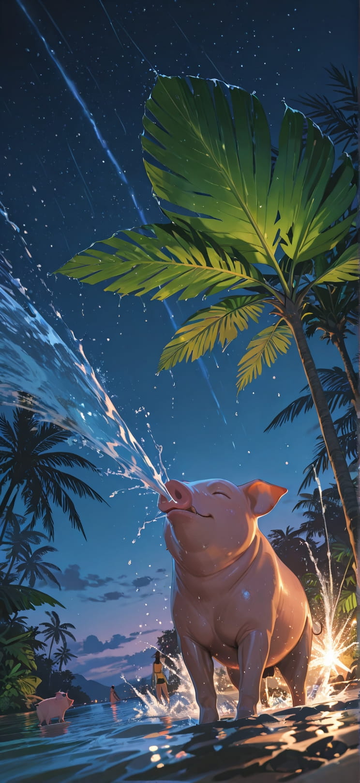 Monsoon Brown Night Sky Summer Animal mobile wallpaper / スマホ壁紙