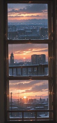 Monsoon Brown Sunset City Winter mobile wallpaper / スマホ壁紙