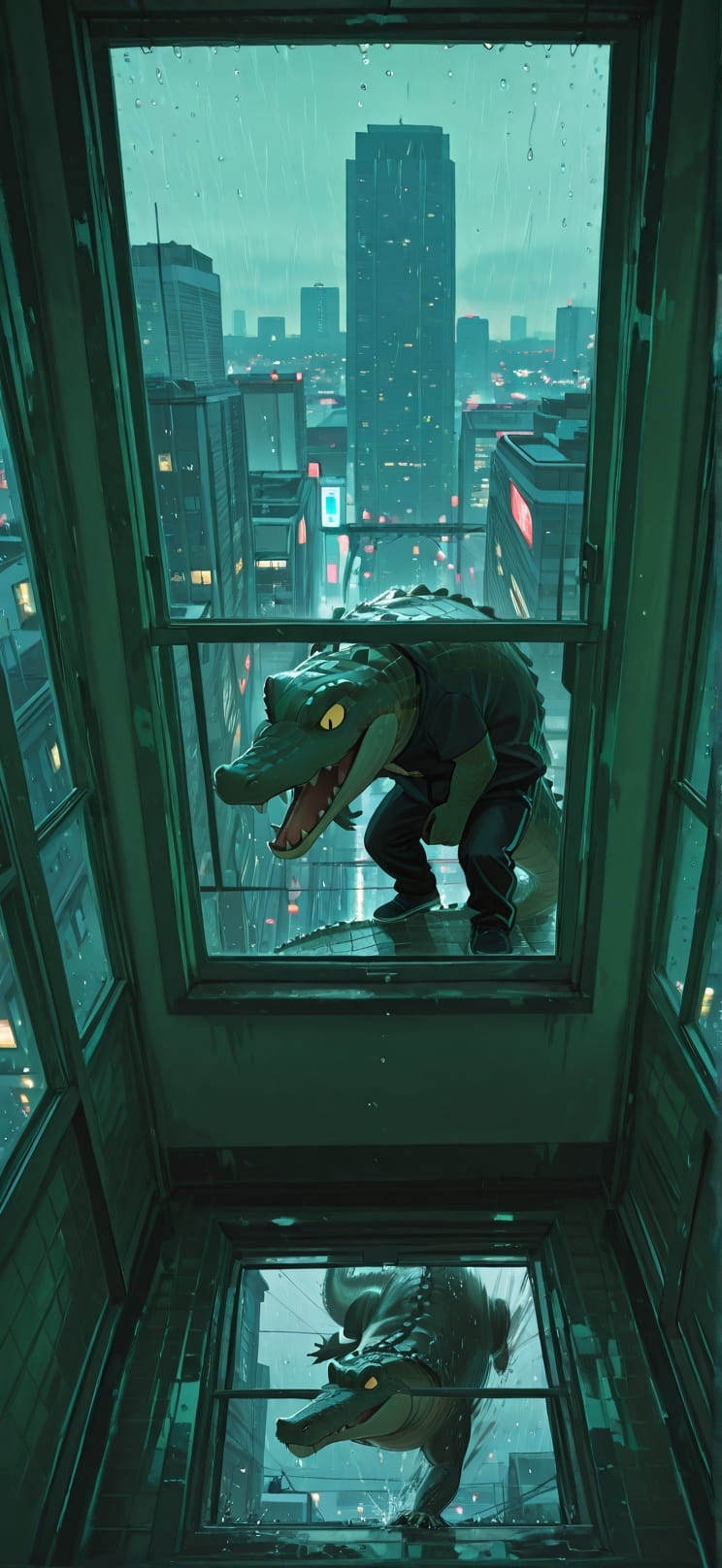 Monsoon Green Afternoon City Summer Animal mobile wallpaper / スマホ壁紙