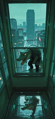 Monsoon Green Afternoon City Summer Animal mobile wallpaper / スマホ壁紙