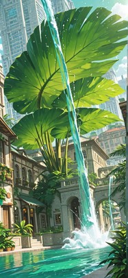 Monsoon Green Afternoon City Summer mobile wallpaper / スマホ壁紙