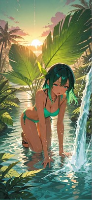 Monsoon Green Sunset Nature Summer mobile wallpaper / スマホ壁紙