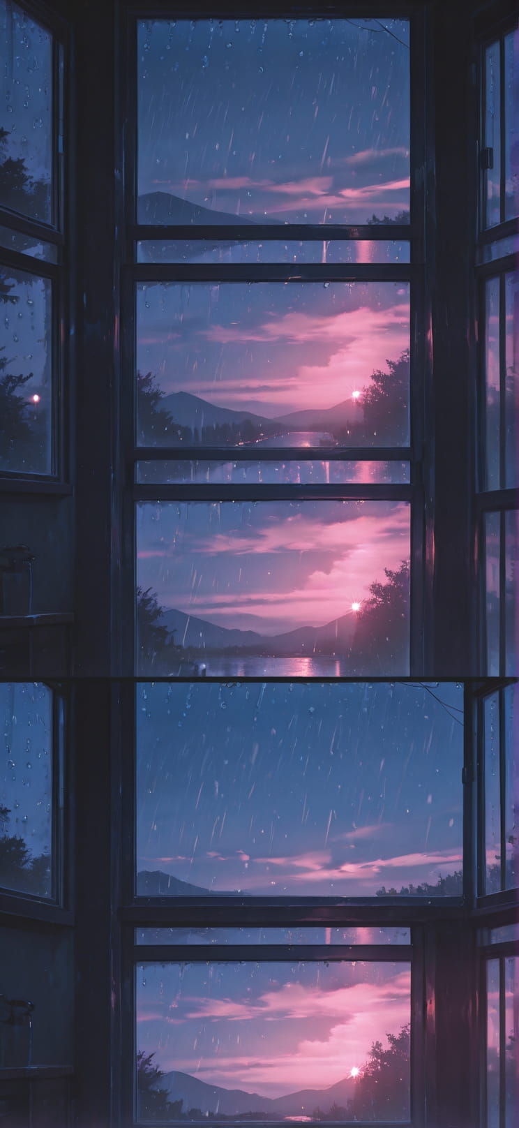 Monsoon Pink Night Sky Spring mobile wallpaper / スマホ壁紙