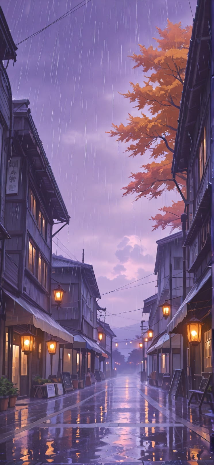 Monsoon Purple Afternoon Sky Autumn Machine mobile wallpaper / スマホ壁紙