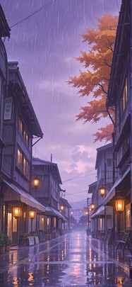 Monsoon Purple Afternoon Sky Autumn Machine mobile wallpaper / スマホ壁紙