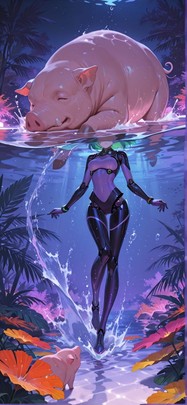 Monsoon Purple Night Sea Autumn Animal Machine mobile wallpaper / スマホ壁紙