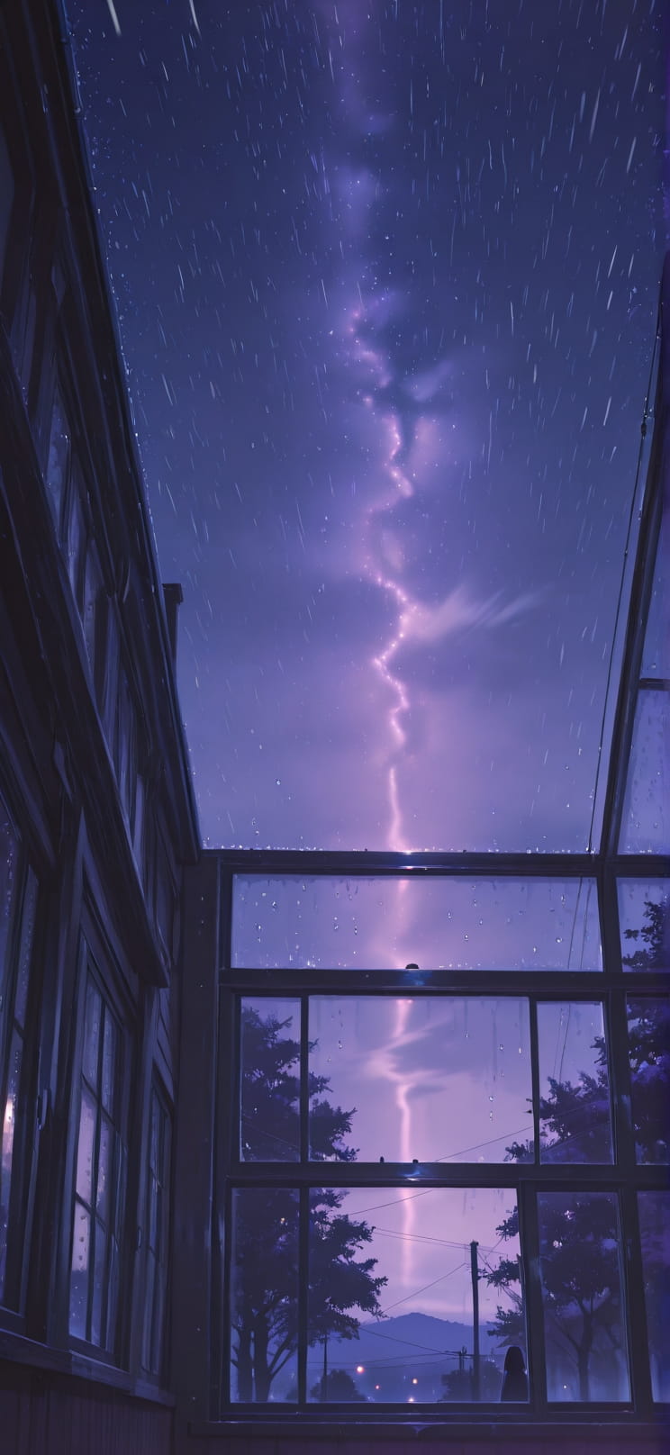 Monsoon Purple Night Sky Spring mobile wallpaper / スマホ壁紙