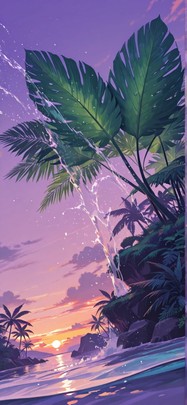 Monsoon Purple Sunset Sky Summer mobile wallpaper / スマホ壁紙