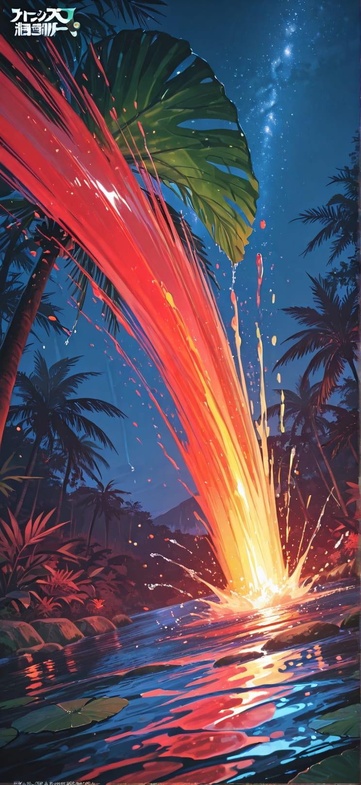 Monsoon Red Night Sea Spring mobile wallpaper / スマホ壁紙