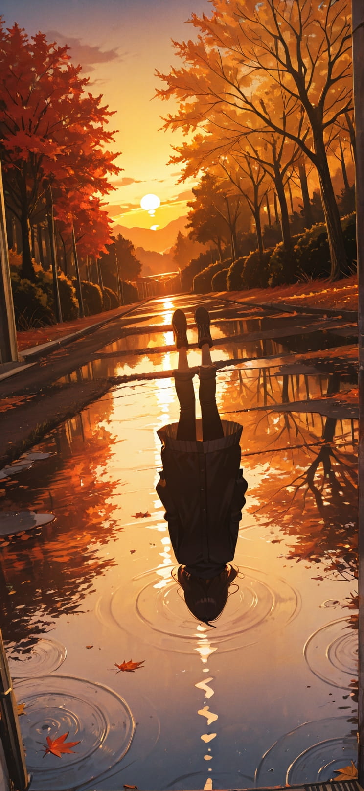 Monsoon Yellow Sunset Nature Autumn mobile wallpaper / スマホ壁紙