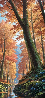 Moss Blue Afternoon Nature Autumn mobile wallpaper / スマホ壁紙