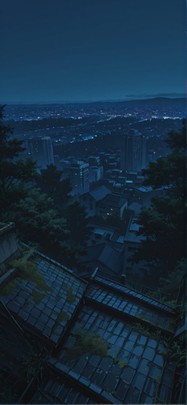 Moss Blue Night Nature Summer mobile wallpaper / スマホ壁紙