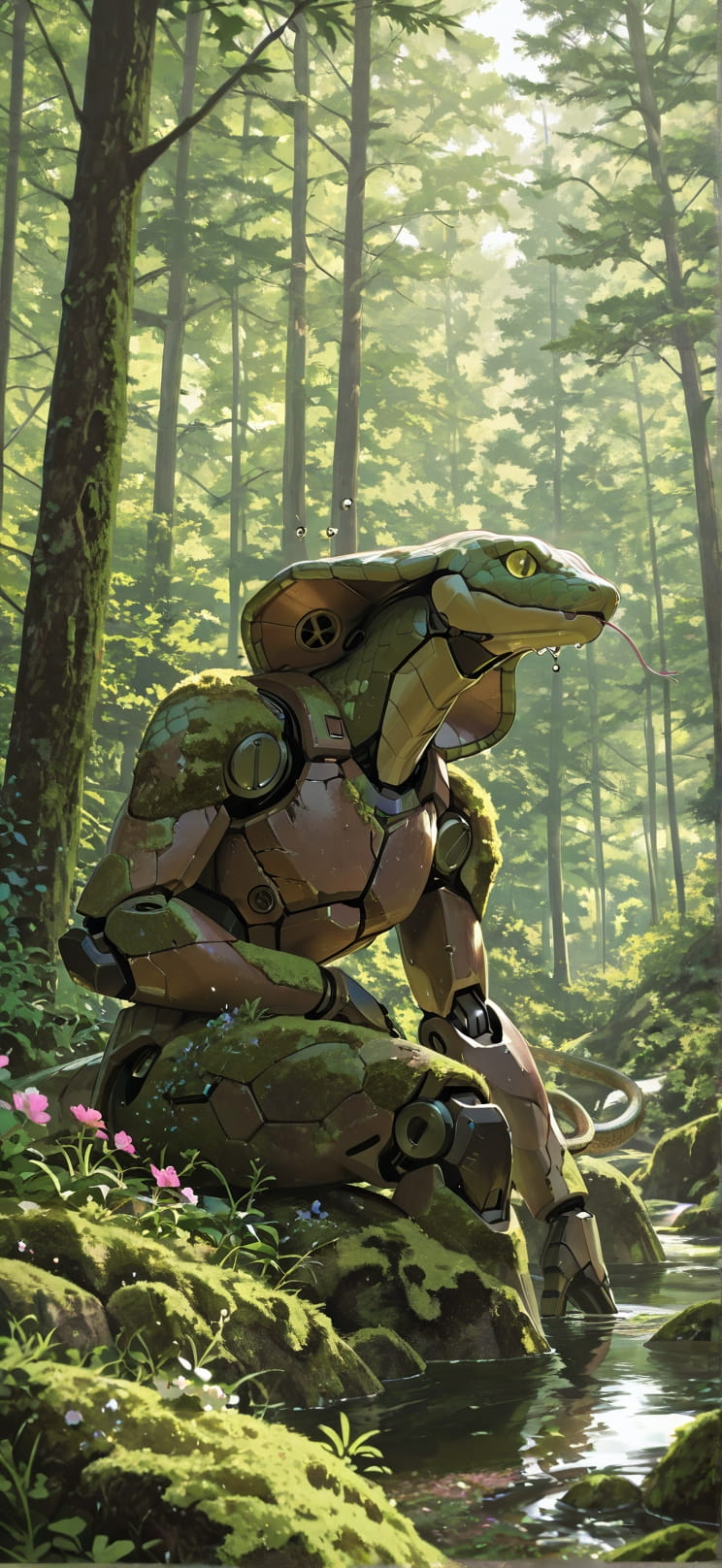 Moss Brown Afternoon Nature Spring Animal Machine mobile wallpaper / スマホ壁紙