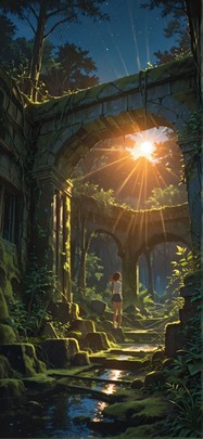 Moss Orange Night Nature Summer mobile wallpaper / スマホ壁紙