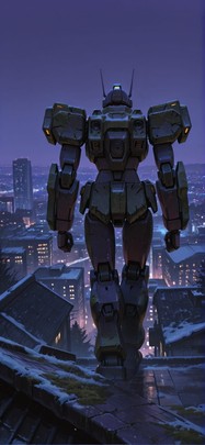 Moss Purple Night Nature Winter Machine mobile wallpaper / スマホ壁紙