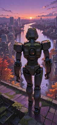 Moss Purple Sunset Sea Autumn Machine mobile wallpaper / スマホ壁紙