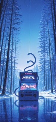 Neon Blue Afternoon Nature Winter Animal mobile wallpaper / スマホ壁紙