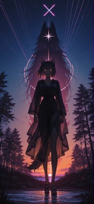 Neon Orange Night Nature Summer mobile wallpaper / スマホ壁紙