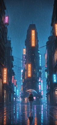 Neon Orange Night Sky Spring mobile wallpaper / スマホ壁紙