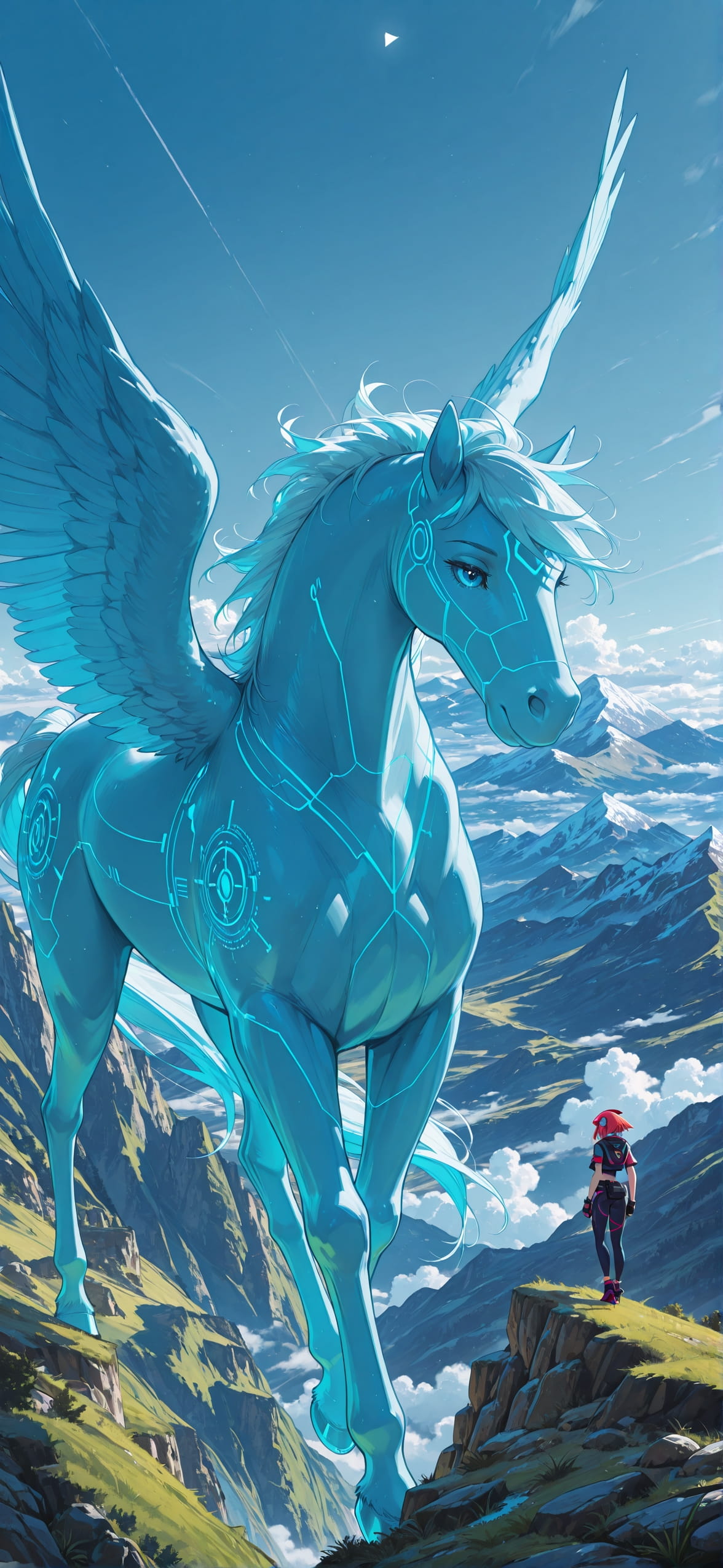 Nextfrontier Blue Afternoon Mountain Summer Animal mobile wallpaper / スマホ壁紙