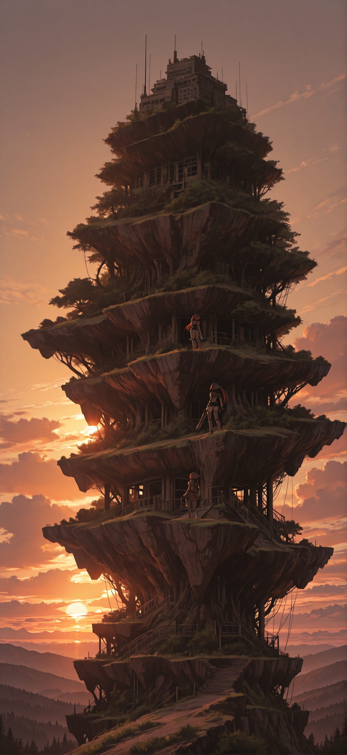 Nextfrontier Brown Sunset Nature Summer Machine mobile wallpaper / スマホ壁紙