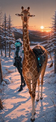 Nextfrontier Brown Sunset Nature Winter Animal mobile wallpaper / スマホ壁紙