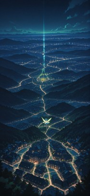 Nextfrontier Green Night City Spring Animal mobile wallpaper / スマホ壁紙