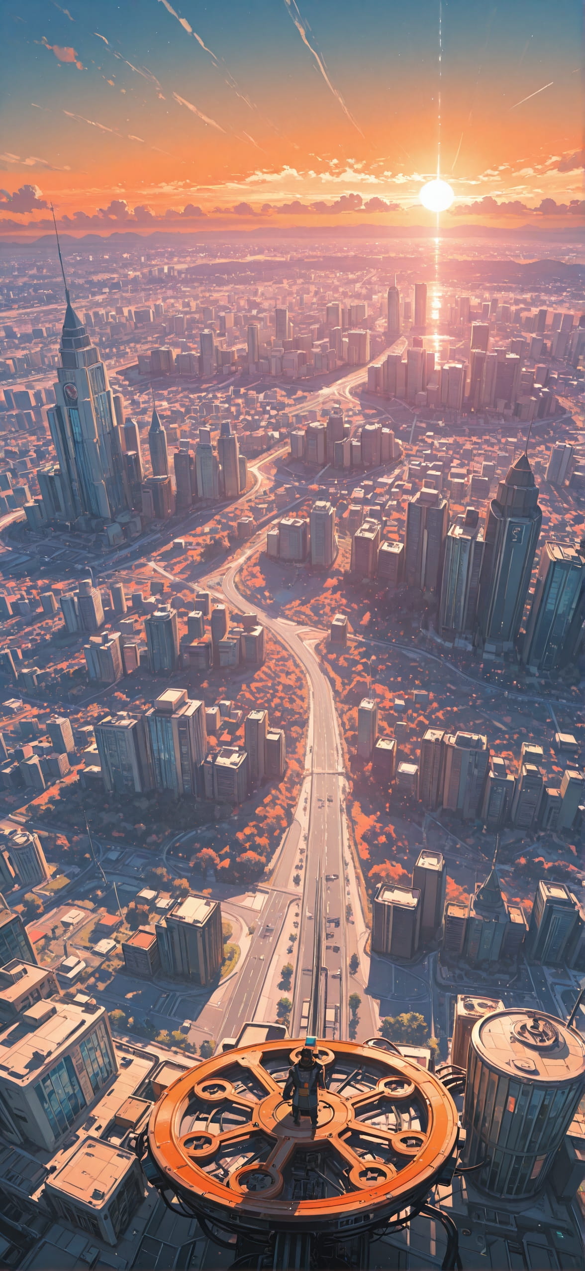 Nextfrontier Orange Afternoon City Spring Machine mobile wallpaper / スマホ壁紙