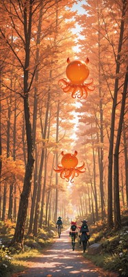 Nextfrontier Orange Afternoon Nature Spring Animal mobile wallpaper / スマホ壁紙
