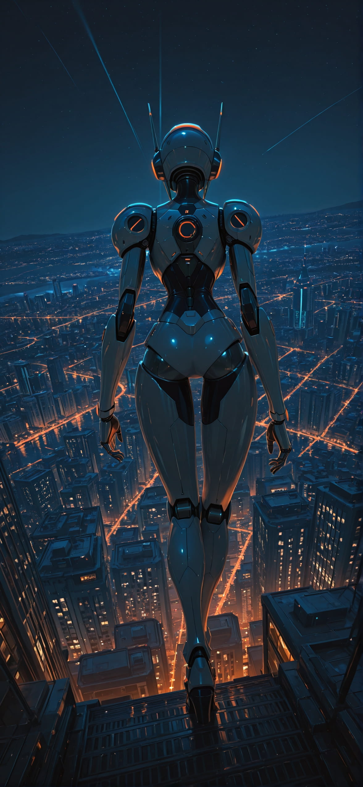 Nextfrontier Orange Night City Summer Machine mobile wallpaper / スマホ壁紙