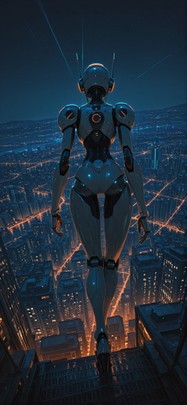 Nextfrontier Orange Night City Summer Machine mobile wallpaper / スマホ壁紙