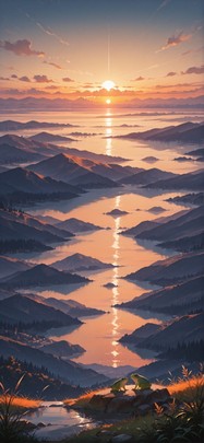 Nextfrontier Orange Sunset Sky Summer Animal mobile wallpaper / スマホ壁紙