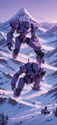 Nextfrontier Purple Afternoon Mountain Winter Machine mobile wallpaper / スマホ壁紙