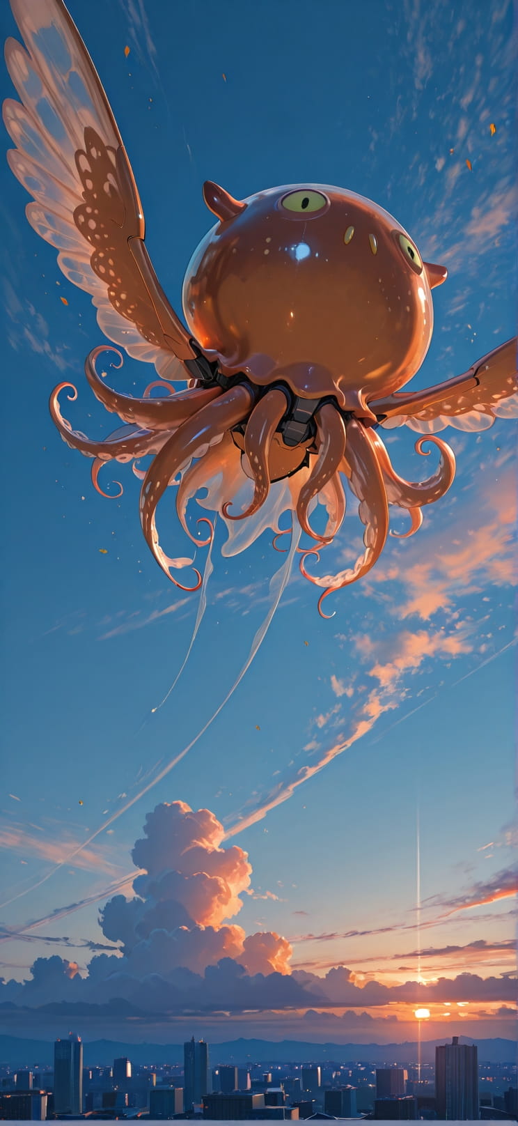 Nimbus Blue Sunset Sky Autumn Animal Machine mobile wallpaper / スマホ壁紙